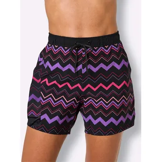 Badeshorts, Damen, Gr. 38, Normalgrößen, bunt (schwarz, pink, lila), Polyamid, Badehosen Badeshorts