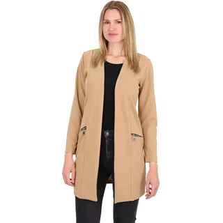 Malito - Damen Langarm Casual Blazer - offener eleganter Stretch-Blazer - weich & figurumspielend - Business Longblazer 6041 - (Fango M) - M