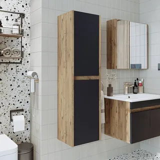 roomartstore.de Atlantic Badezimmer Hochschrank 115 cm Grau
