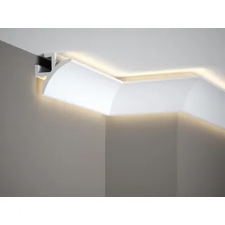 Mardom Decor I QL002 - LightGuard® Stuckleiste 2.0 I Red Dot Award prämierte Decken Lichtleiste für indirekte LED Beleuchtung I benötigt kein Alu-Reflektionsband