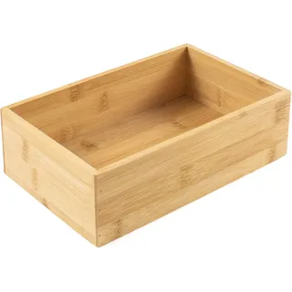 Hanseküche Bambus Schubladen-Organizer 22,5 x 14 x 7 – Ordnungsbox für Küche, Bad, Schreibtisch, Besteckkasten, Kosmetik – Aufbewahrung aus natürlichem Holz