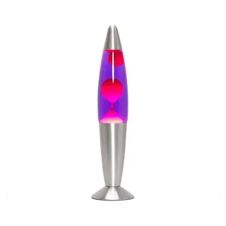 Licht-Erlebnisse Lavalampe TIMMY, Warmweiß, Retro Lampe Tisch Lila Rot dekorative Tischleuchte bunt|lila|rot|silberfarben