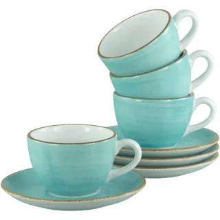 CreaTable Vintage Nature Aqua Geschirrset 8-tlg. für 4 Personen