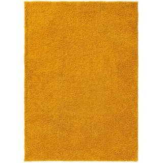 benuta Basic Hochflorteppich Soho - gelb 80x150 cm - Kuschelig Weicher Teppich im Minimalistischen Look - Pflegeleicht - Fußbodenheizung Geeignet