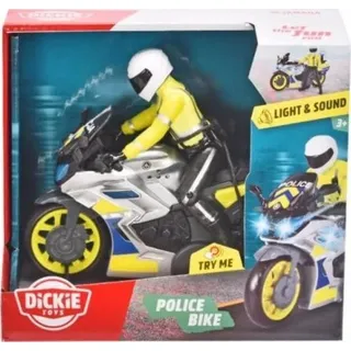 Dickie Spielzeug-Polizeimotorrad 17 cm mit Figur Licht- und Soundeffekte Dickie