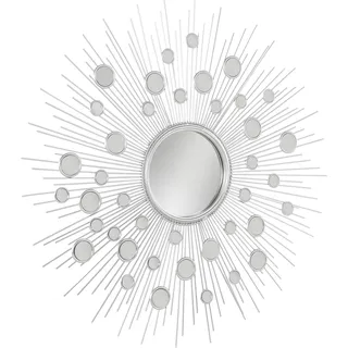 Dekospiegel »Spiegel, silber«, Wandspiegel, Sonne, rund, Ø 81 cm, Rahmen aus Metall, 51250743-0 silber Ø 81 cm