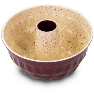 NAVA Kuchenform Napfkuchenform Gugelhupfform mit Beschichtung aus Keramik und Granit mit Rohrboden TERRESTRIAL 22 cm