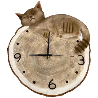 abc HOME | Wanduhr Katze | Quarzuhrwerk | batteriebetrieben | 35 cm H