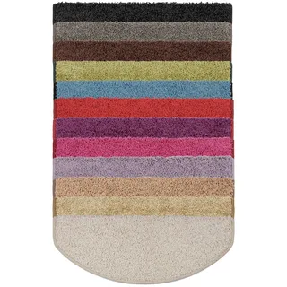 casa pura Shaggy Stufenmatten Barcelona, weicher Hochflor Treppen-Teppich - sauber eingekettelt, Starke Befestigung 1 Stück halbrund - 65 x 23,5cm - Lila