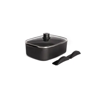 WOLL Eco Logic QXR Aluminium Bräter 29x22 cm 4,5 l Induktion PFAS-frei | 10 cm hoch, 2 Hebegriffe, kratzfeste QXR-Antihaftversiegelung, backofenfest bis 250 °C, gleichmäßige Wärmeverteilung