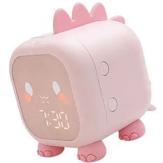 Digitaler Kinderwecker Mit Leuchtendem Dino – 2 Weckzeiten, 6 Klingeltöne, 6 Lautstärkestufen, 60-minuten-timer, Klangsteuerung, Schlummerfunktion, Nachtlicht, 1500-mah-usb-akku (wiederaufladbar), Abs