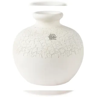 Decoris Vase 20x19cm Keramik Craquele Blumenvase Keramikvase Tischvase Blumen Dekovase Terrakotta Tischvasen Gastronomie Tischdeko Hochzeitsdeko Vasen Weiß