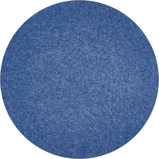 Misento Kunstrasen rund - pflegeleichter Outdoor Teppich wetterfest mit Drainage-Noppen, Filzteppich als Poolunterlage oder Balkon Teppich, 130 cm, Blau