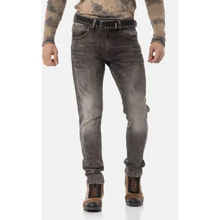 Straight-Jeans CIPO & BAXX Gr. 29, Länge 32, braun Herren Jeans Straight Fit in stilvollem Cord-Design