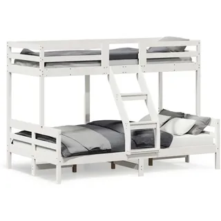 vidaXL Etagenbett 90x200/120x200 cm Weiß Massivholz Kiefer