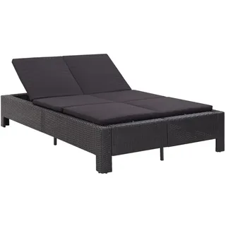 vidaXL Sonnenliege 220 x 130 x 35 cm schwarz