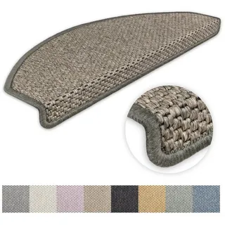 Metzker® Stufenmatte Stufenmatten Göteborg Halbrund, halbrund, Höhe: 8 mm, 16 Stück - Grau/Braun braun|grau