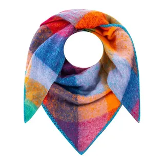 Zwillingsherz Dreieckstuch "Karo", großes Karo-Design, weiche Qualität, Dreiecksform bunt