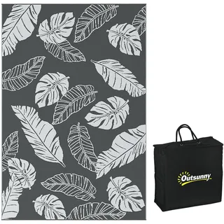 Outsunny Outdoor-Teppich 182 x 274 cm Grau/Weiß