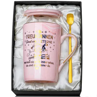 Biching Beste Freundin Geschenke, Geschenk für Freundin Mit Geschenkbox | FREUNDINNEN sind wie STERNE - Personalisierte Geschenke für Freundinnen Einzigartige Geschenkideen für Freunde Tasse Rosa