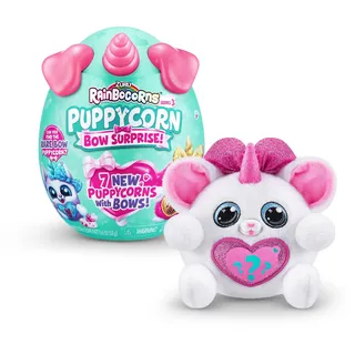Rainbocorns Puppycorn Bow Surprise Serie 5, Chihuahua - Plüsch zum Sammeln - 5 Lagen voller Überraschungen, Herz zum Aufklappen, Aufkleber, Schleim, ab 3 Jahren (Chihuahua)