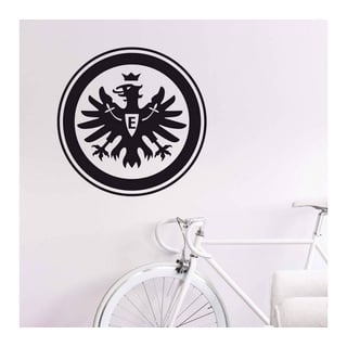 Eintracht Frankfurt Wandtattoo Fußball Wandtattoo Eintracht Frankfurt Deutschland Logo Adler Wappen Krone, Wandbild selbstklebend, entfernbar schwarz 60 cm x 60 cm