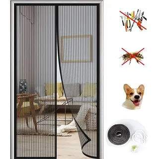 wohnTRAUM24 Insektenschutz-Vorhang Fliegengitter Balkontür,insektenschutz Tür Magnet, Fliegengitter Tür, (Fliegenvorhang Magnetisch 90x210CM, Moskitonetz Tür Ohne Bohren, Fliegenschutz Magentvorhang), für Balkontür und Terrassentür Kellertür Kinderleichte Klebemontage 210 cm x 70 cm