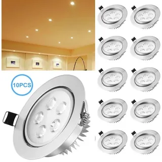 oyajia Einbauleuchte 10x LED Einbaustrahler Ultra Flach LED Spots, 3W/5W LED Spot, LED fest integriert, Wasserdicht IP44 für Wohnzimmer, Badezimmer, Büro, 230V