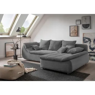 Home Affaire "Imola, bequem, aktuelle Steppung im Sitz, L-Form, Breite 270cm", grau, B:270cm H:90cm T:170cm, Microfaser PRIMABELLE (100% Polyester) / Struktur (82% Polyester, 9% Viscose, 7% Baumwolle, 2% Nylon);Kunstleder SOFTLUX / Struktur (82%