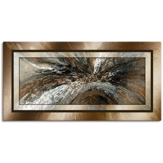Wandbild ARTLAND "Gold Abstrakt 1" Bilder Gr. B/H: 150 cm x 75 cm, Leinwandbild, braun Bild Metallbild Bilder als Alubild, Leinwandbild, Wandaufkleber oder Poster in versch. Größen