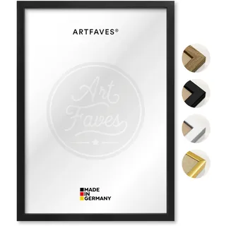 ARTFAVES® Bilderrahmen aus Holz - 13 x 18 cm - SCHWARZ natur - Holz Rahmen, Fotorahmen, Posterrahmen für Collage, mit Schutzfolie