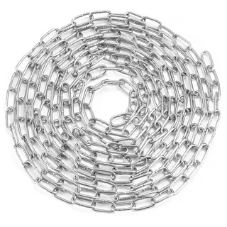 hannger Kette Edelstahl Verlängerungskette, 5m 3mm Metall Hänge Sicherheits Spulen Massivkette bis 80Kg belastbar für Schatten Segel, Dekoration Zaun, Hundekette, Laternen Ornament, Aerial Yoga