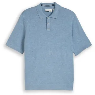 TOM TAILOR Herren Strickpullover mit Polokragen, blau, Meliert, Gr. M