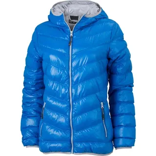 James & Nicholson Damen Daunen Sweatjacke JN1059" - Nicholson blue/silver M