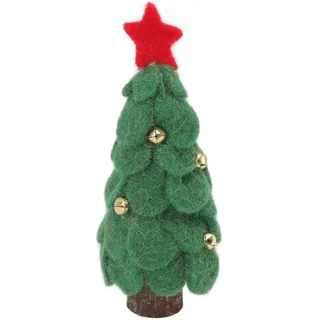 Kleiner Weihnachtsbaum Aus Holz Und Grünem Filz – Wanddekoration Für Fenster Und Innenbereich