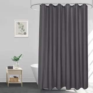 Überlänge Duschvorhang 200x240 Wasserdicht Dunkelgrau Polyester Mit 14 Ringen