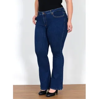 ESRA Bootcut-Jeans Bootcut Jeans Damen High Waist Schlaghose Damen Jeans Flared Hose High Waist Jeans Damen Bootcut Schlaghose Jeans weites Bein Plus Size blau 34