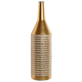 Bigbuy Dekovase Vase SanLov Weiß Gold Metall Moderne 14,5 x 14,5 x 55,5 cm