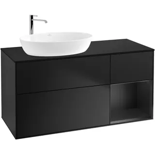 Villeroy & Boch Waschtischunterschrank 3 Auszüge 120 x 60,3 x 50,1 cm Schwarz Matt