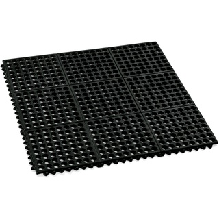 WAS Germany - Fußbodenmatten System, Klick-System, 91,5 x  91,5 x 1,2 cm, schwarz, perforiert, Gummi