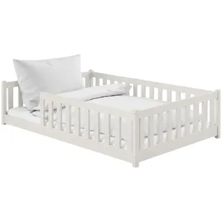 Kids Collective Jugendbett Bodenbett 120 x 200 cm Kiefer massiv beige