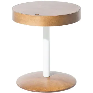 Beliani Beistelltisch Braun Weiß Holz 40 x 45 x 40 cm