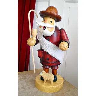 ❀ Räuchermännchen Hirte Schäfer mit Stab und Schaf 20 cm Holz Räucherfigur