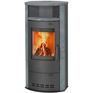 Thermia Kaminofen Hamburg V4 gussgrau/Naturstein, 7 kW, Dauerbrand grau