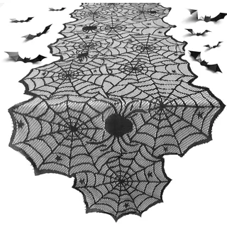 Halloween Spinnennetz Lace Tischdecke Schwarz Set Halloween Tischdeko Enthält 1