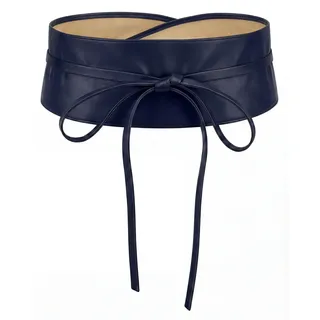 BlackButterfly Kunstleder Obi Gürtel Damen | 9 cm Breit, Bindegürtel Zum Selbstbinden, Breite Schärpenoptik, Rafft Die Mitte, Einheitsgröße, Japanisch - Einheitsgröße