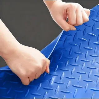 Gummimatte Bodenmatte Gummi Bodenbelag 2.5 mm Dicke Noppenmatte Diamant Tränenblech Bodenmatte Antirutschmatte Gummibelag Ideal für Garagen, Lagerhallen, Fitnessstudios, Gehwege(Size:150x200cm)