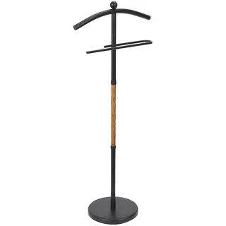 Kleiderständer – Herren Valet Stand – Freistehender Kleiderbutler mit Hosenhalter – Schwarz