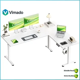 B2B Partner Eckschreibtisch PRIMO WHITE 160 x 120 cm Weiß / Buche