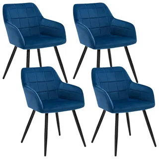 Woltu Esszimmerstuhl, Blau, Metall, Textil, Säule, 56x81x62 cm, Esszimmer, Stühle, Esszimmerstühle, Armlehnenstühle